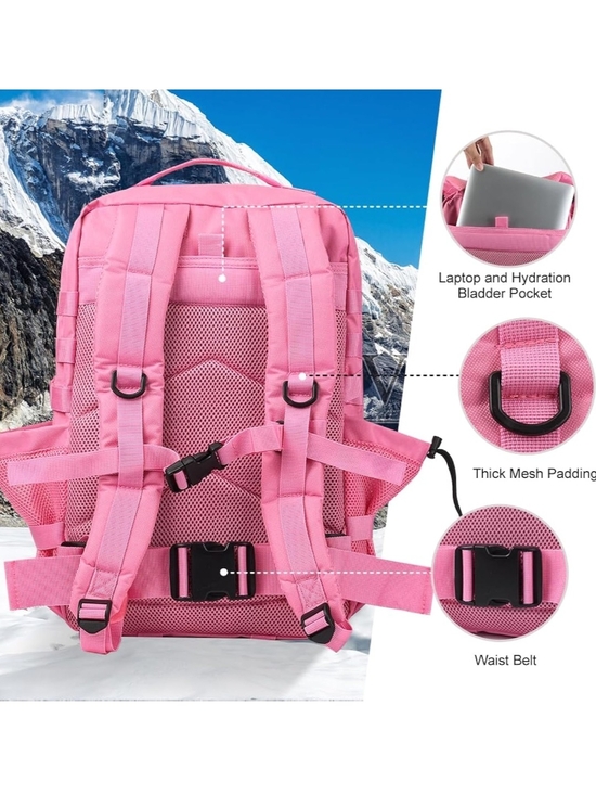 Pink Tactical Backpack with Multiple Compartments main image 5
